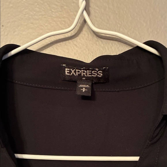 Express Black Blouse with Gold Zipper Details - Picture 2 of 11